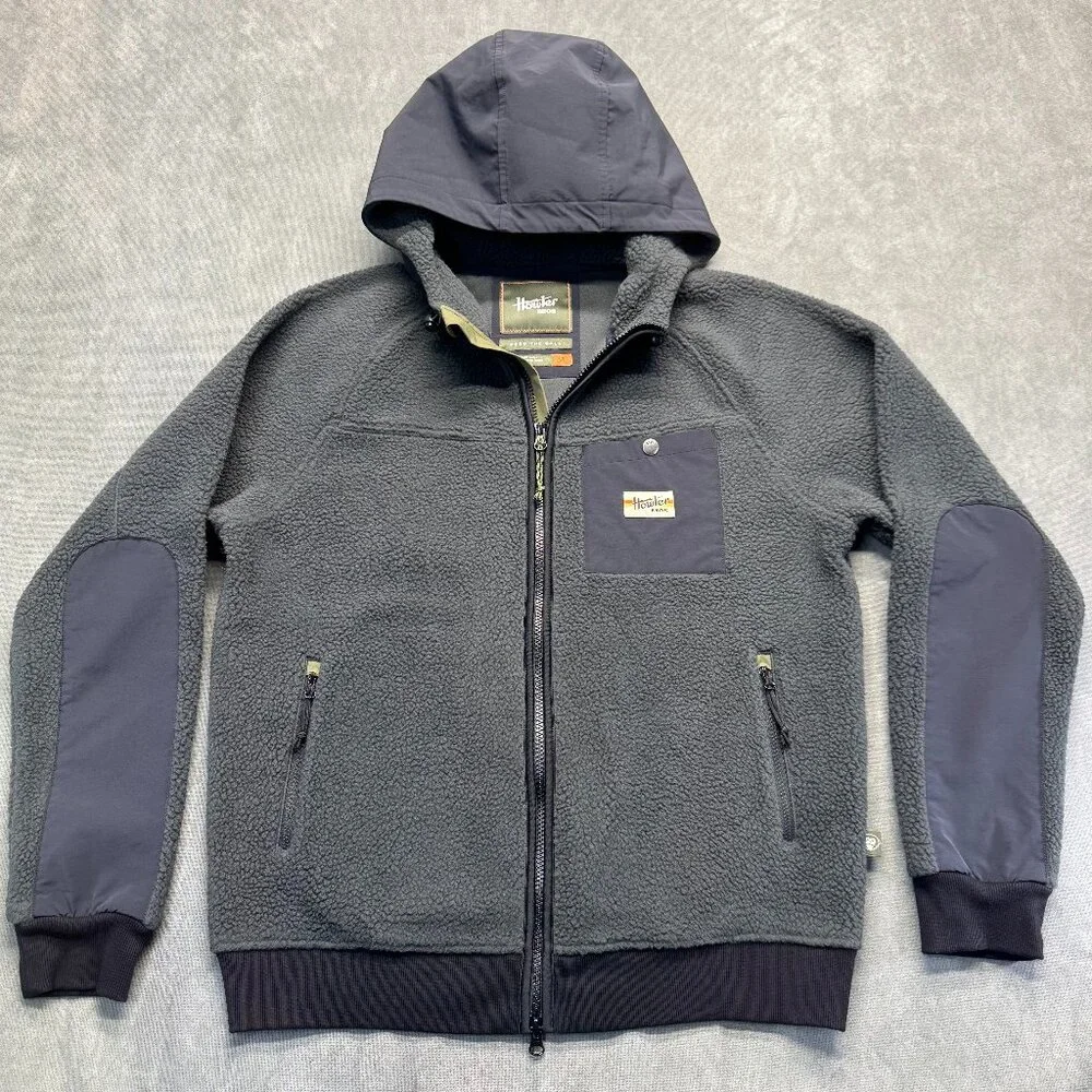 Howler Brothers Sherpa Fleece Zip Hoodie Gray Men’s Medium Hooded Outdoor Jacket - Picture 1 of 11